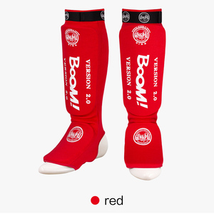 GINGPAI MMA <span class=keywords><strong>Protège</strong></span>-pieds <span class=keywords><strong>protège</strong></span>-tibias en tricot avec crochet et boucle de protection pour Muay <span class=keywords><strong>Thai</strong></span> Kick Boxing - Product Image 4