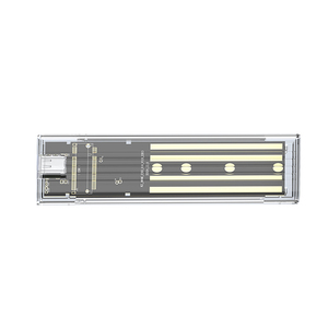 Boîtier de disque dur externe pour ordinateurs portables, compatible SSD ou disque dur mécanique, double protocole, transparent, pour SSD M.2 - Product Image 1