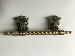 Scrigno manici funerari in metallo Color oro rame lunghi manici di <span class=keywords><strong>bara</strong></span> leggera di cofanetto altalena per accessori cofanetto - Product Image 3