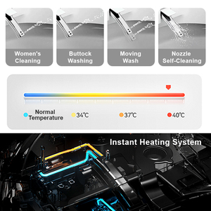Inodoro Inteligente con Control por Voz en Alemán, Francés y Español, Bidé Inteligente Montado en el Suelo, sin Tanque, con Asiento Calefactado UV, WC Moderno <span class=keywords><strong>de</strong></span> Lujo - Product Image 5