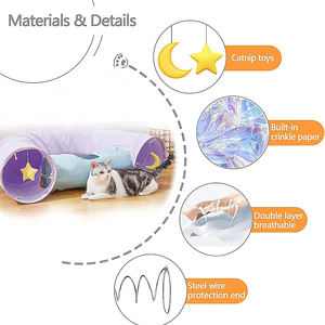 Wholesale Purple Breathable Foldable Collapsible <b>Cat</b> Play <b>Tunnels</b> - Product Image 3