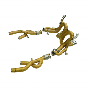 Sistema de Escape Completo de Acero Inoxidable con Válvulas para Lamborghini Revuelto 2024+ 6.5L V12 L545 LB744, Protector Térmico Dorado, Catback Header - Product Image 4