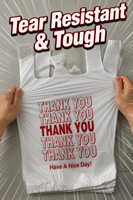 Sacs de transport pour t-shirts en PEHD de qualité alimentaire, imprimés sur mesure, avec poignées découpées, logo personnalisé, emballage pour supermarché, conditionnés en carton