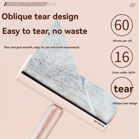 Rouleau anti-poils 16 cm carré rose en ABS, réutilisable, avec feuilles adhésives détachables, pour vêtements, canapé, siège de voiture, poils de chat et de chien