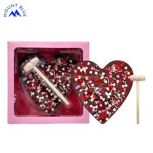 Tốt Nhất Người Bán Hàng Cao Cấp Valentine Hình Trái Tim Sô Cô La Đặt Trái Tim Sprinkles Búa Gỗ + Màu Hồng Sang Trọng Hộp - Product Image 4