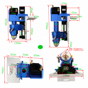 Cabezal de Corte Láser Mixto para Metal y No Metal con Enfriamiento por Agua, Enfoque Automático Azul, Cabezal Láser CO2 de 10600nm con Lente de 25x63.5mm y Espejo de 30mm - Product Image 6