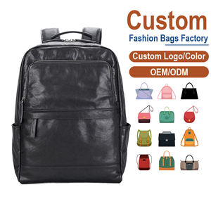 Mochila de Cuero Genuino Negro para Hombre - Piel de Vacuno de Grano Completo con Cierre de Cremallera Antirrobo, Portátil, OEM para una Elegancia Urbana y Robusta - Product Image 2