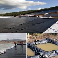 Membrane anti-infiltration noire lisse pour usine chimique, fond de réservoir d'huile, bassin à poissons, lac artificiel, décharge sanitaire