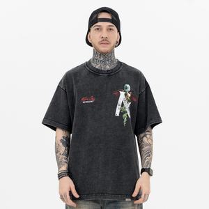 Camiseta de Manga Corta para Hombre, Diseño Personalizado de Alta Calidad, Estilo Veraniego, Estampado Digital con Letras, Lavado al Agua para un Aspecto Desgastado, Estilo Urbano - Product Image 3