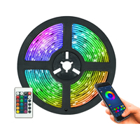 Bande LED RGB Joystar SMD 5050 pour TV, synchronisation, 5V, 4M, USB, contrôle par application, éclairage de fond pour TV avec télécommande 24 touches