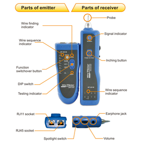 Détecteur de câble réseau multifonctionnel RJ45/RJ11 de haute qualité, test de continuité du câble réseau, test de court-circuit, détecteur de câble réseau - Product Image 6