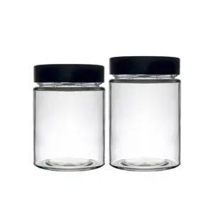 Berlijn Verpakking Food Grade Ss Jam Spice Cosmetische Pot Premium Brede Mond Ronde Bodem Rechte Glazen Kaarsenpot Voor Inblikken Olie