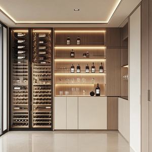Marble Wine Bar <strong>Cabinet</strong> <strong>With</strong> Locking <strong>Liquor</strong> <strong>Cabinet</strong> Home Furniture Wood Storage Wood Panel Style - Product Image 1
