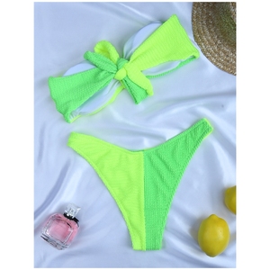 Ensemble de <span class=keywords><strong>micro</strong></span>-bikinis pour femmes, couleur bonbon, ouvert, sexy, haut de <span class=keywords><strong>bikini</strong></span> bandeau, vêtements de plage, maillot de bain - Product Image 4