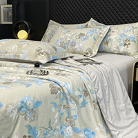 Vente directe usine – Ensemble de literie quatre pièces classique personnalisable à motifs floraux d'été, couvertures fines en fibres rafraîchissantes pour la maison et l'hôtel