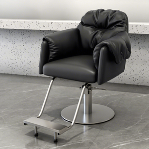 Fauteuil de Barbier Haut de Gamme Moderne Luxe Léger pour Salon, Chaise de Coiffure Pivotante en Acier Inoxydable à Hauteur Réglable pour Barbier Professionnel (Vente en Gros) - Product Image 1