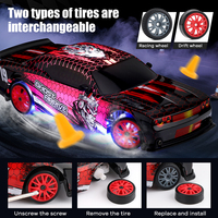 Coche de Carreras a Escala 1/24 con Tracción en las 4 Ruedas, Control Remoto de 2.4GHz, 15KM/H de Alta Velocidad, con Luces LED, Regalo