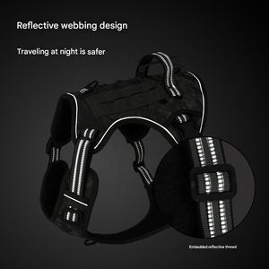 Minerva OEM/ODM Heavy Duty Rreflective notte maneggiato di sicurezza controllo che si precipita fuori prova tattico con nome di targhetta per cani da compagnia imbracatura - Product Image 4