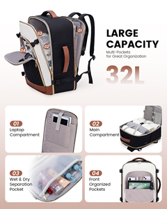 LOVEVOOK 17In Travel <strong>Backpack</strong> With 3 Packing <strong>Cube</strong> Carryon <strong>Backpack</strong> As Personal Item Flight Approved Waterproof Travel Essentials - Product Image 4