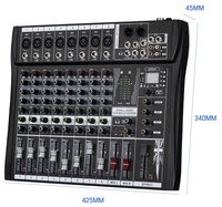 Console de mixage USB EX-8 à bas prix avec effets pour mariage Show Entertainment Performance Music Party Audio Mixer