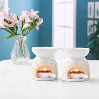 Bougeoir en céramique brûleur à huile essentielle ou cire fond brûleur aromathérapie diffuseur d'huile d'arôme four décoration de la maison