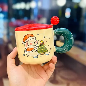 Nuevo clásico/posmoderno sostenible lindo dragón redondo Sipper tazas taza de cerveza esmerilada sublimación taza de Navidad para regalo