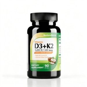 Maßgeschneiderte Vitamin D3 + K2 Softgels OEM 5000 IE für Knochen- und Immununterstützung - Product Image 1
