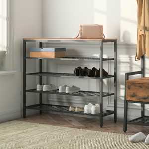 Cojín de marco de acero de hierro y metal ancho de cierre grande moderno, cambio de <span class=keywords><strong>banco</strong></span> personalizado para el hogar, estante de 4 capas, diseño de almacenamiento, <span class=keywords><strong>Zapatero</strong></span> - Product Image 3