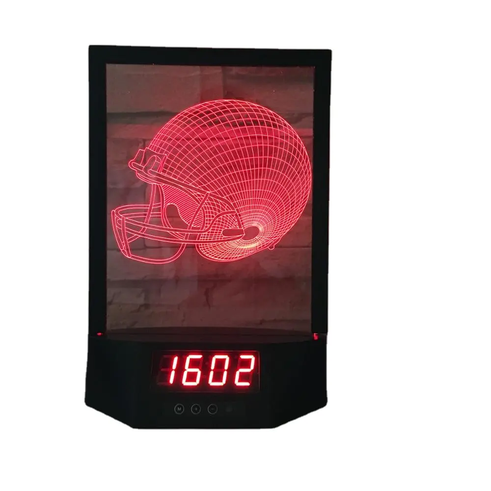 3D illusion lamp customized acrylic plane time clock function with photo frame