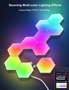 Tuya-Panel inteligente con control remoto por wifi, lámpara led de pared Hexagonal, RGB, RGBIC, color de sueño, panal de abeja - Product Image 6