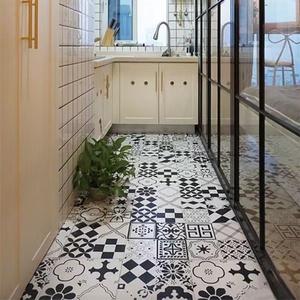 Azulejos de Porcelana Mate Vitrificados Antideslizantes y Resistentes al Ácido, Diseño Moderno Francés, 300x300 400x400, con Diseño de Flores y Plantas - Product Image 4