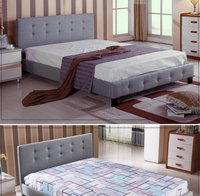 Luxueux cadre de lit à plateforme Queen King Size de haute qualité lit rembourré doux fonction réglable pour chambre appartement