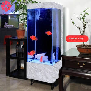 אקווריום זכוכית מלבני זקוף <span class=keywords><strong>40</strong></span> ליטר, בסגנון מודרני, עם מערכת סינון אוטומטית ותאורה, 220V - Product Image 2