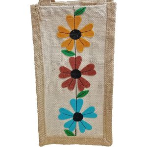 PARIJAT HANDICRAFT Bolsa de Yute natural Cubierta de botella de agua hecha a mano y bolsa de regalo para botella de vino Llevar elegante y ecológico - Product Image 4