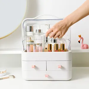 De gros grand make up portable boîte-Boîte plastique transparente à grande capacité, cosmétique Portable boîte de rangement à tiroirs pour maquillage propre