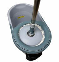 Ensemble serpillière et seau à pédale rotative à 360 degrés, serpillière en microfibre avec manche réglable en acier, nettoyage mains libres