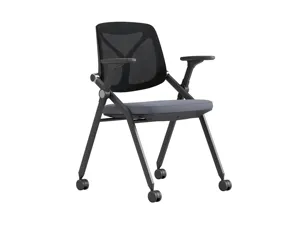 ZITAI Customizable Mesh Plastic Foldable Conference Chairs Set Training Chair With Writing Table Training Chair