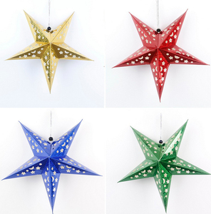 Décoration de Noël <span class=keywords><strong>en</strong></span> papier étoile 3D ajourée au laser, pendentif étoile, imperméable, écologique, pour les fêtes de mariage <span class=keywords><strong>en</strong></span> intérieur/extérieur - Product Image 2