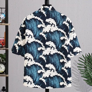 Chemise japonaise rétro à imprimé intégral, grande taille, motif hawaïen, tendance pour personnes en surpoids, avec fonction anti-boulochage - Product Image 4