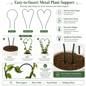 Supports <span class=keywords><strong>de</strong></span> plantes en métal personnalisés, forme ronde en cœur, treillis pour plantes grimpantes en pot, vente en gros pour plantes grimpantes - Product Image 6