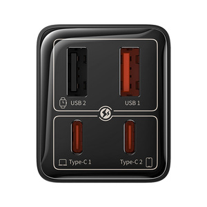 อะแดปเตอร์สำหรับเดินทาง <span class=keywords><strong>BASEUS</strong></span> 2C + 2U <span class=keywords><strong>65W</strong></span> EU GaN6 Pro ที่ชาร์จอย่างรวดเร็วพร้อมสาย MINI Type-C เป็น Type-C 100W - Product Image 2