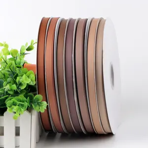 13mm gross grain ribbon brown color 100yard polyester ribbon