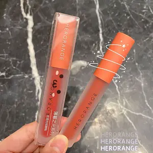 HERORANGE 수화 과일 립 글로스 배송 준비 도매 무료 쉬머 6 가지 음영 기능 사용 매트 전체 배관공 립 글로스