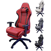 Chaise de jeu ergonomique de haute qualité en cuir noir avec dossier et siège inclinables, réglable en hauteur et pivotante