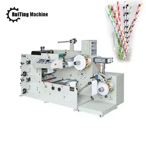 Narrow web 2 colors flexo printing machine for label wine seal paper straw press machine