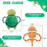 Jouet à mâcher pour chien, jouet couineur pour chiot, animaux en peluche mignons (requin, tortue, écureuil) pour animaux de compagnie