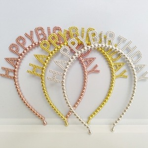 Serre-têtes, couronnes et bandeaux en plastique à perles scintillantes pour joyeux anniversaire, avec fermoirs, pour de superbes cadeaux, cadeaux couronnes et décorations de fête - Product Image 3