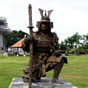 <span class=keywords><strong>Statue</strong></span> de samouraï japonais, figurine de guerrier en laiton en bronze, grande taille de vie, idéal pour le jardin - Product Image 1