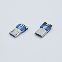 DAYU Konektor USB Mikro Putih V8 5 Pin Pria, Konektor Pria Kunci Tiga