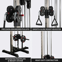Station de musculation murale Hv Sport Fitness avec système de poulies doubles et machine à triceps en acier